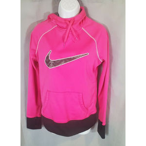 Nike Therma-fit Swoosh Pullover Hoodie Small Pink Thumbholes‎ Size Small